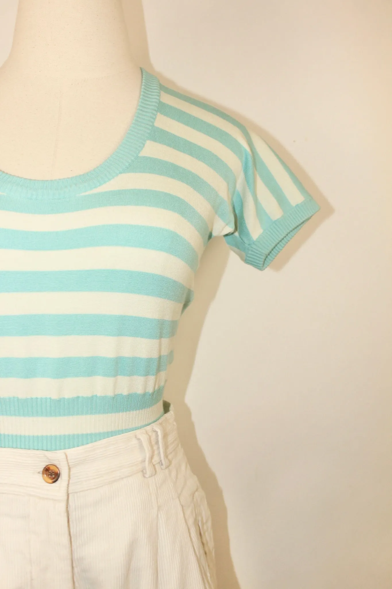 Vintage 90s Silk Striped Knit Top (XS-S)