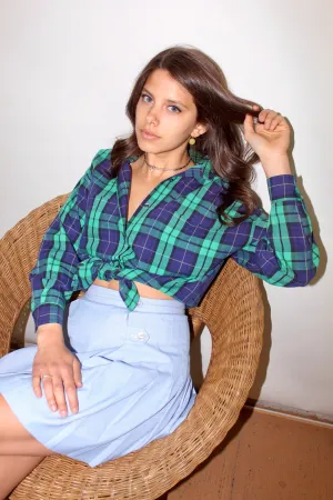 Vintage Charming Plaid Button Up (M)
