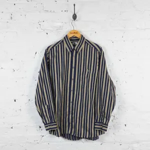 Vintage Lacoste Striped Shirt - Blue/Gold - XL