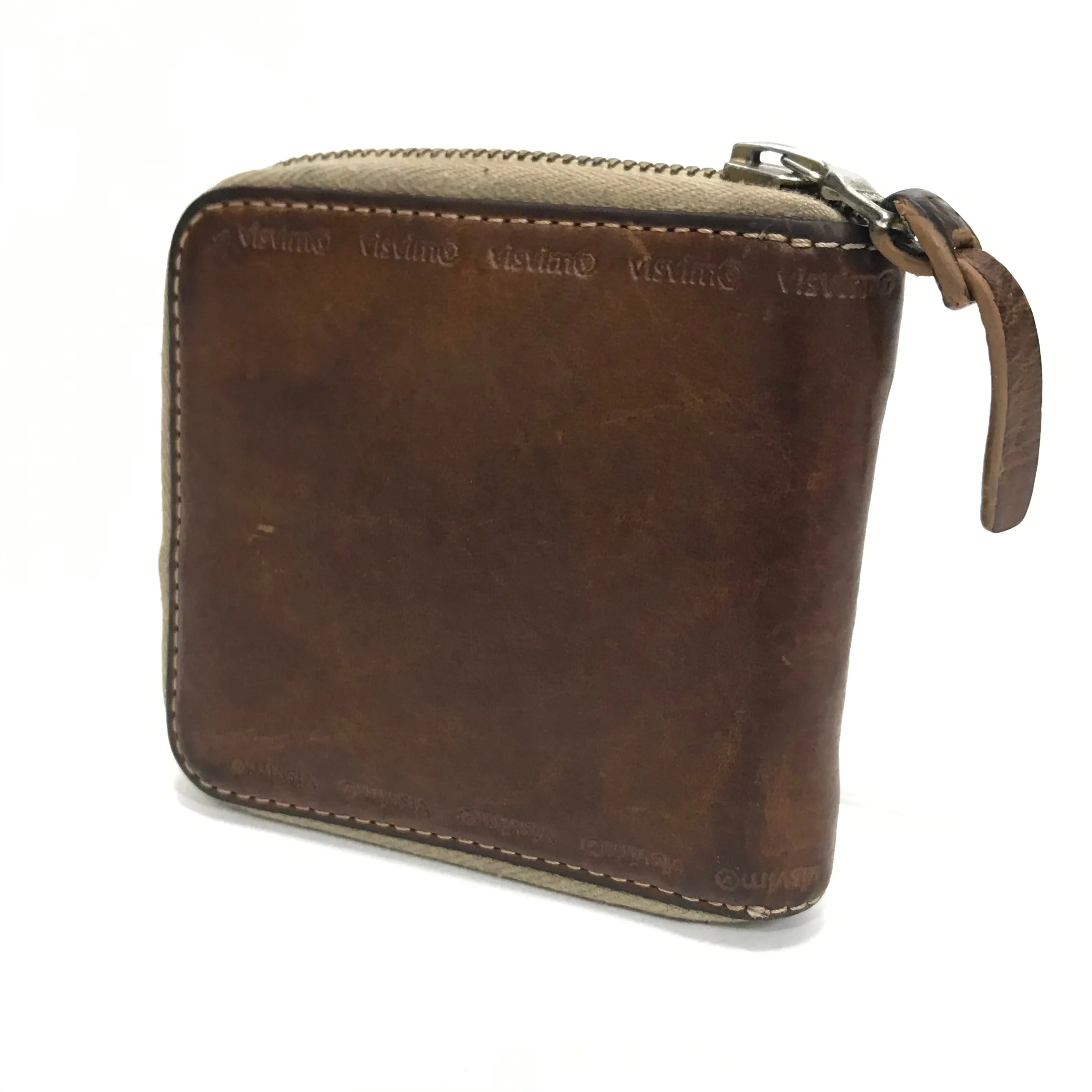 Visvim Leather Bi-Fold Zip Wallet Brown