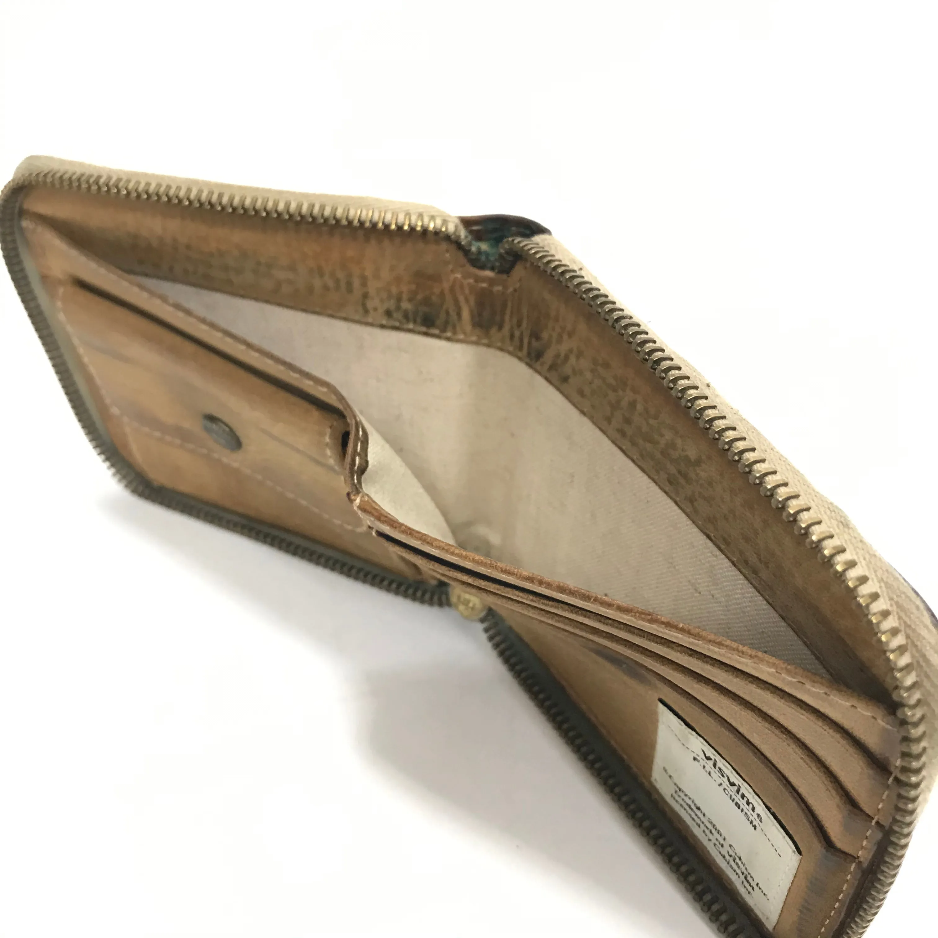 Visvim Leather Bi-Fold Zip Wallet Brown