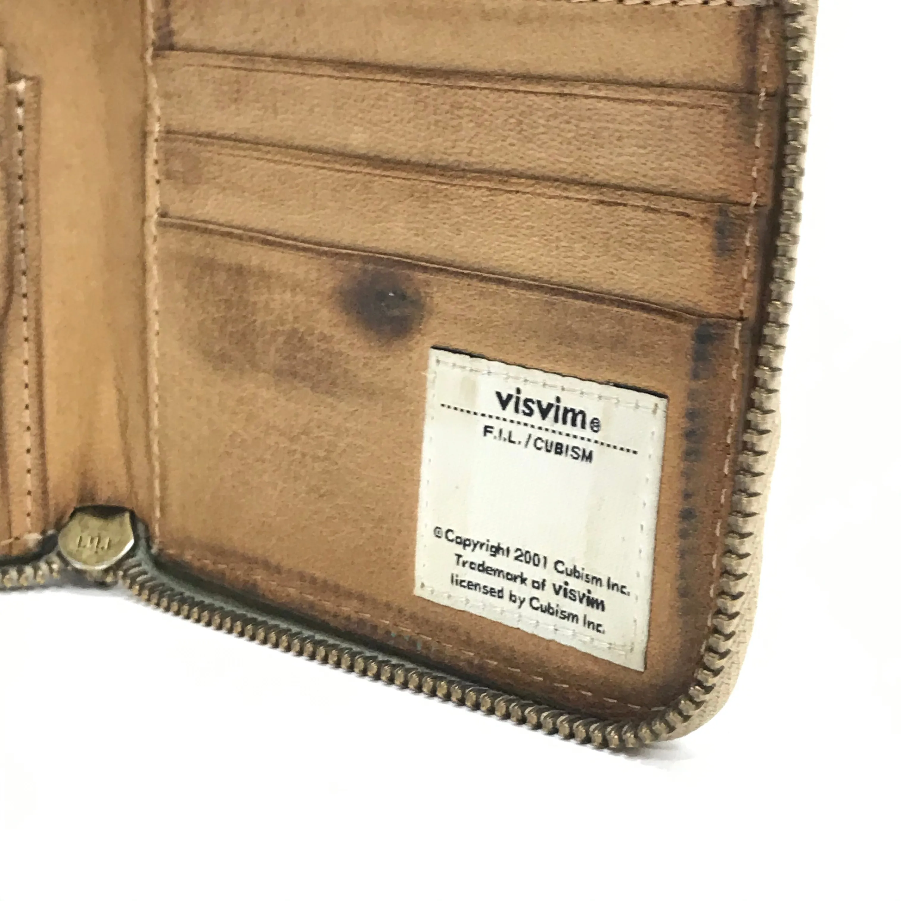 Visvim Leather Bi-Fold Zip Wallet Brown