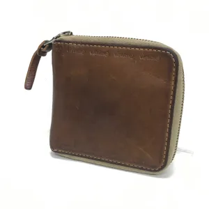 Visvim Leather Bi-Fold Zip Wallet Brown