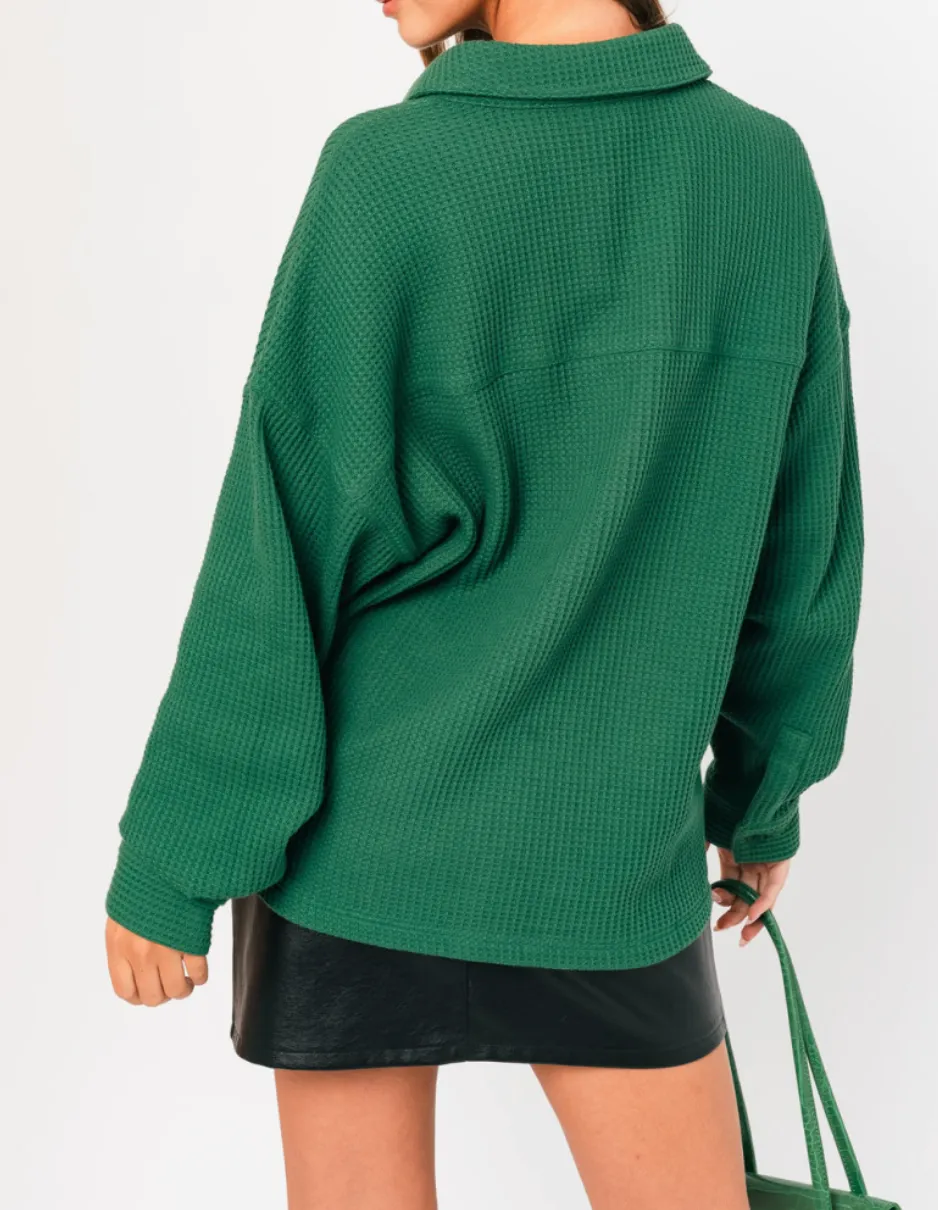 Waffle Button Down Shacket