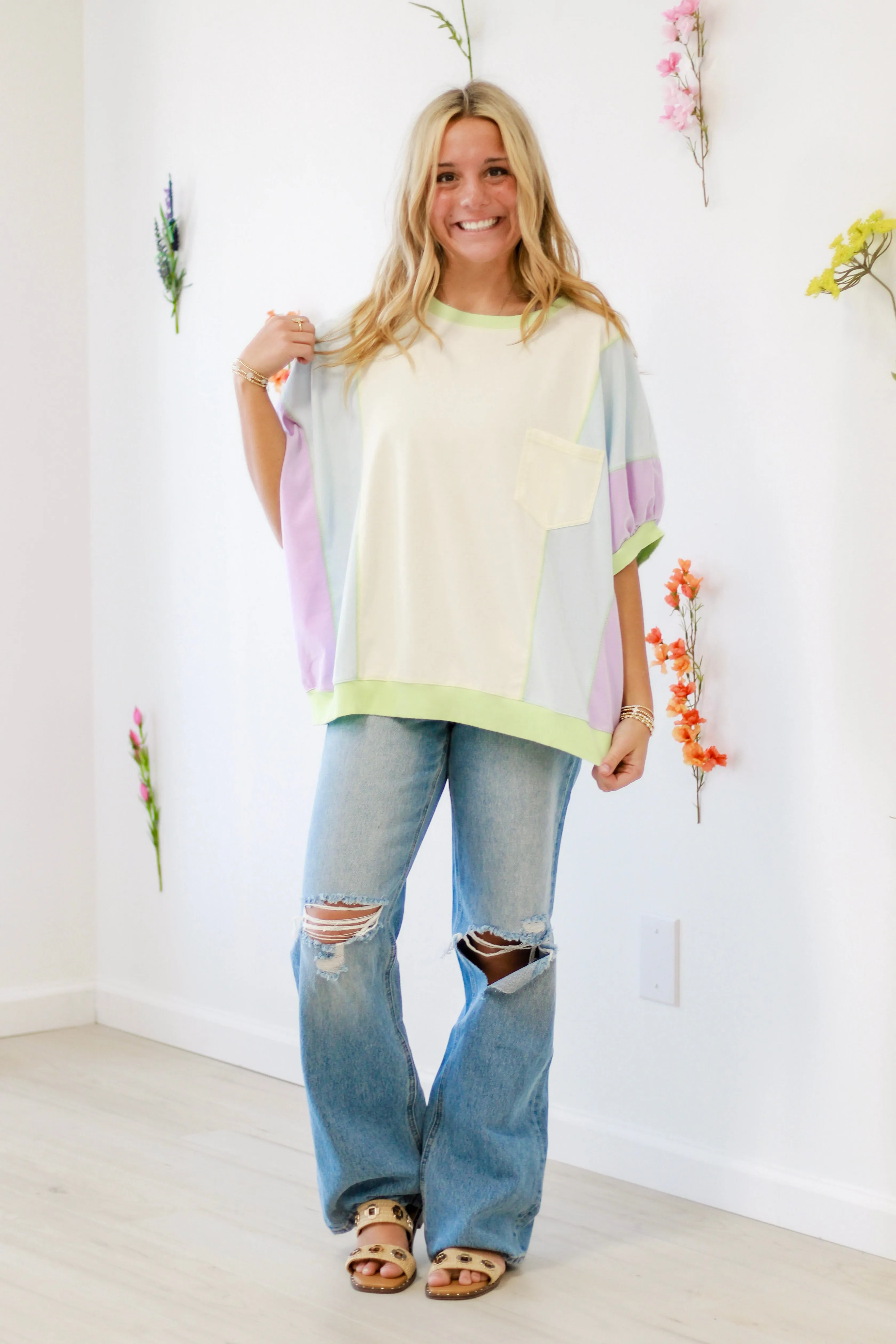 Watercolor Color Block Top