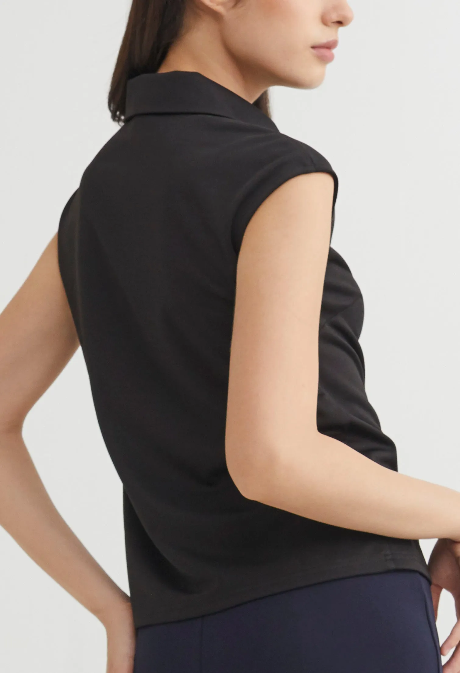 Weekday Cap Sleeve Button Down Top