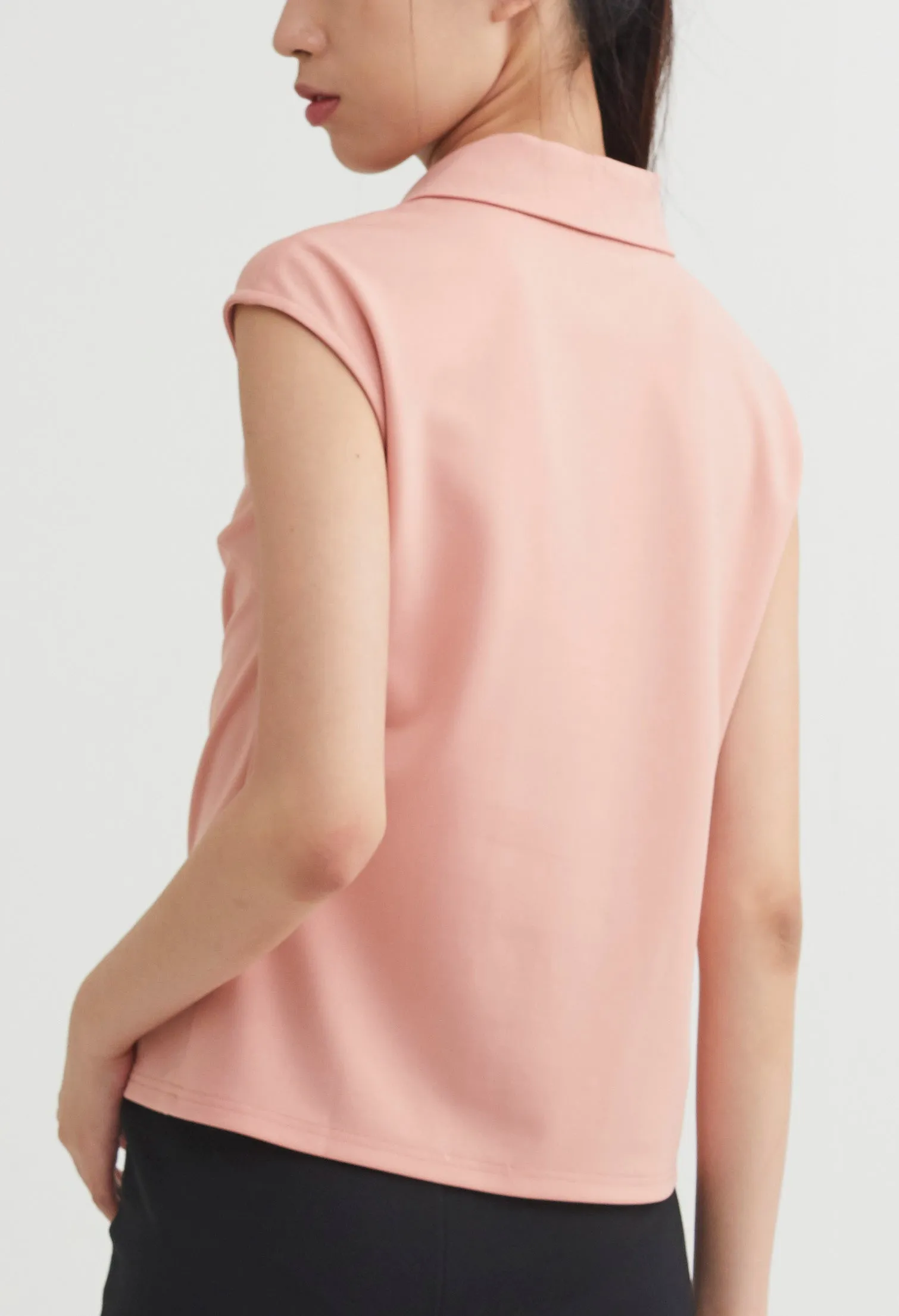 Weekday Cap Sleeve Button Down Top