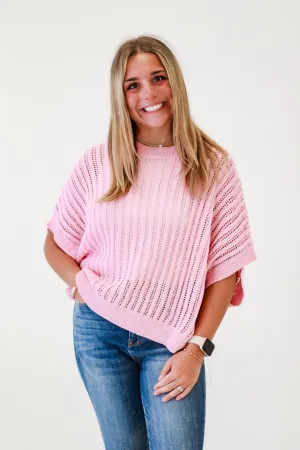 Weekend Wanderlust Loose Fit Dolman Sleeve Top in Pale Pink