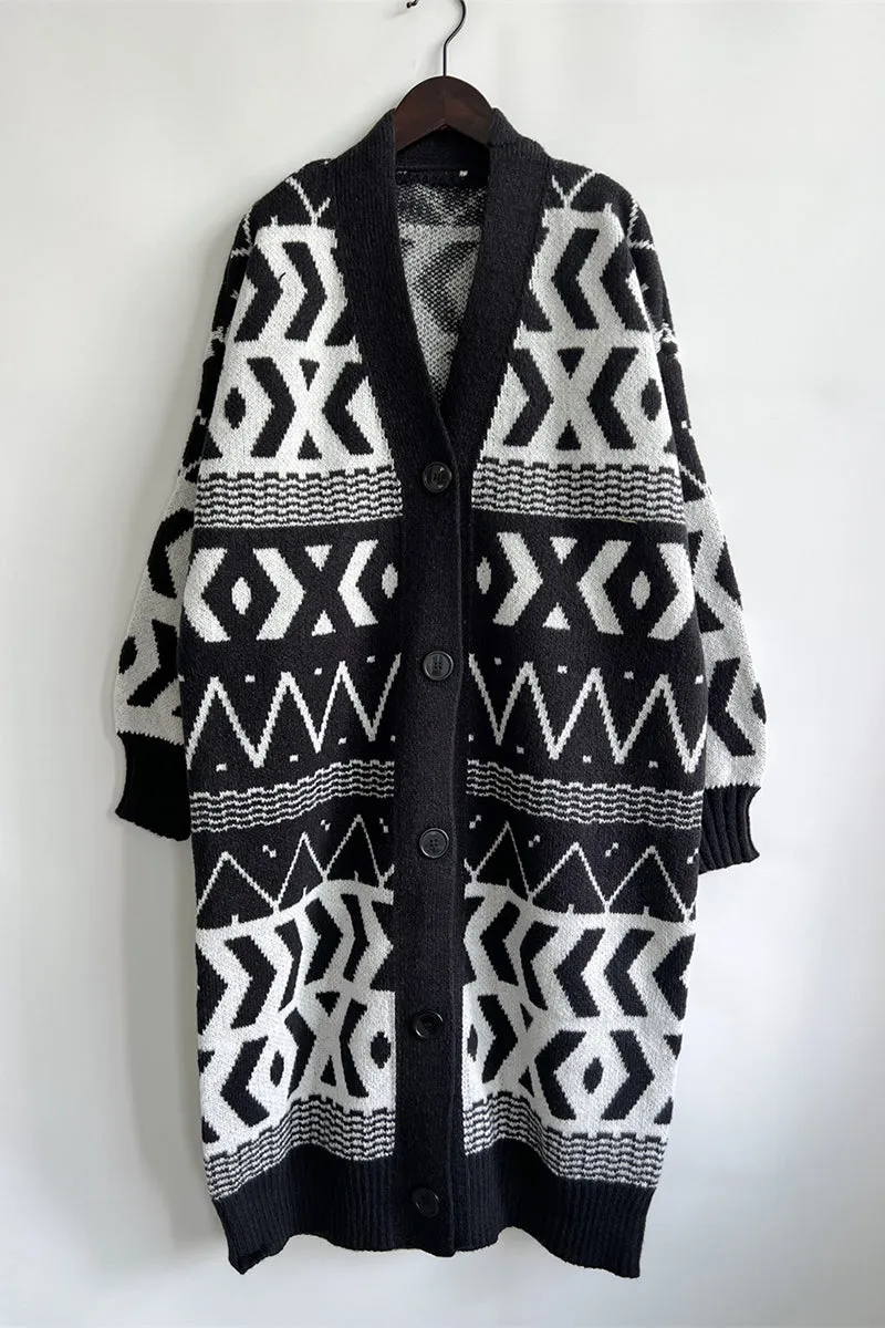 WH637 Crochet Button Cardigan Sweater
