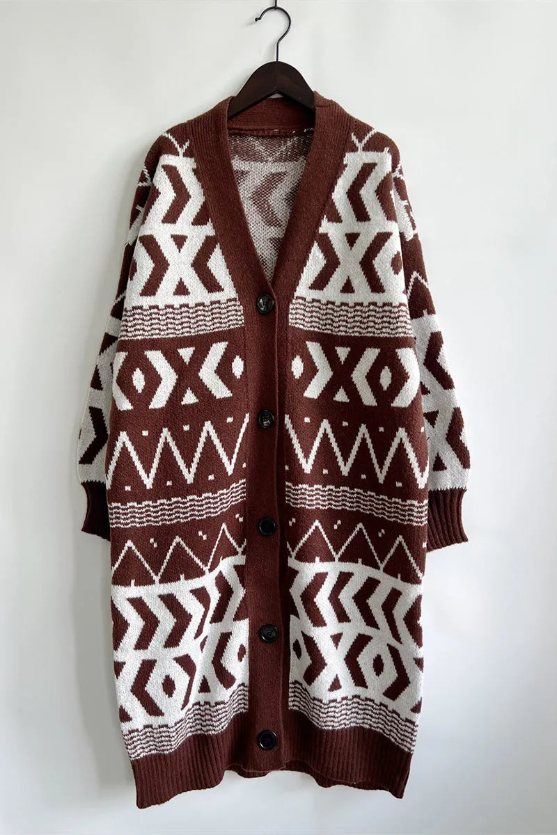 WH637 Crochet Button Cardigan Sweater