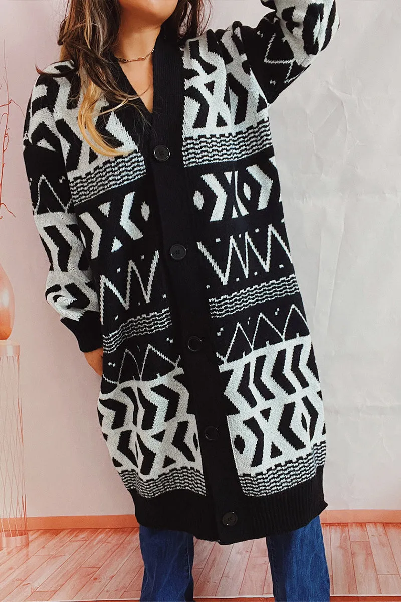 WH637 Crochet Button Cardigan Sweater