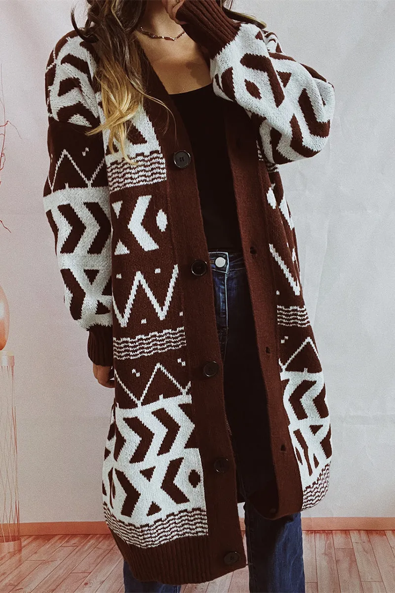 WH637 Crochet Button Cardigan Sweater