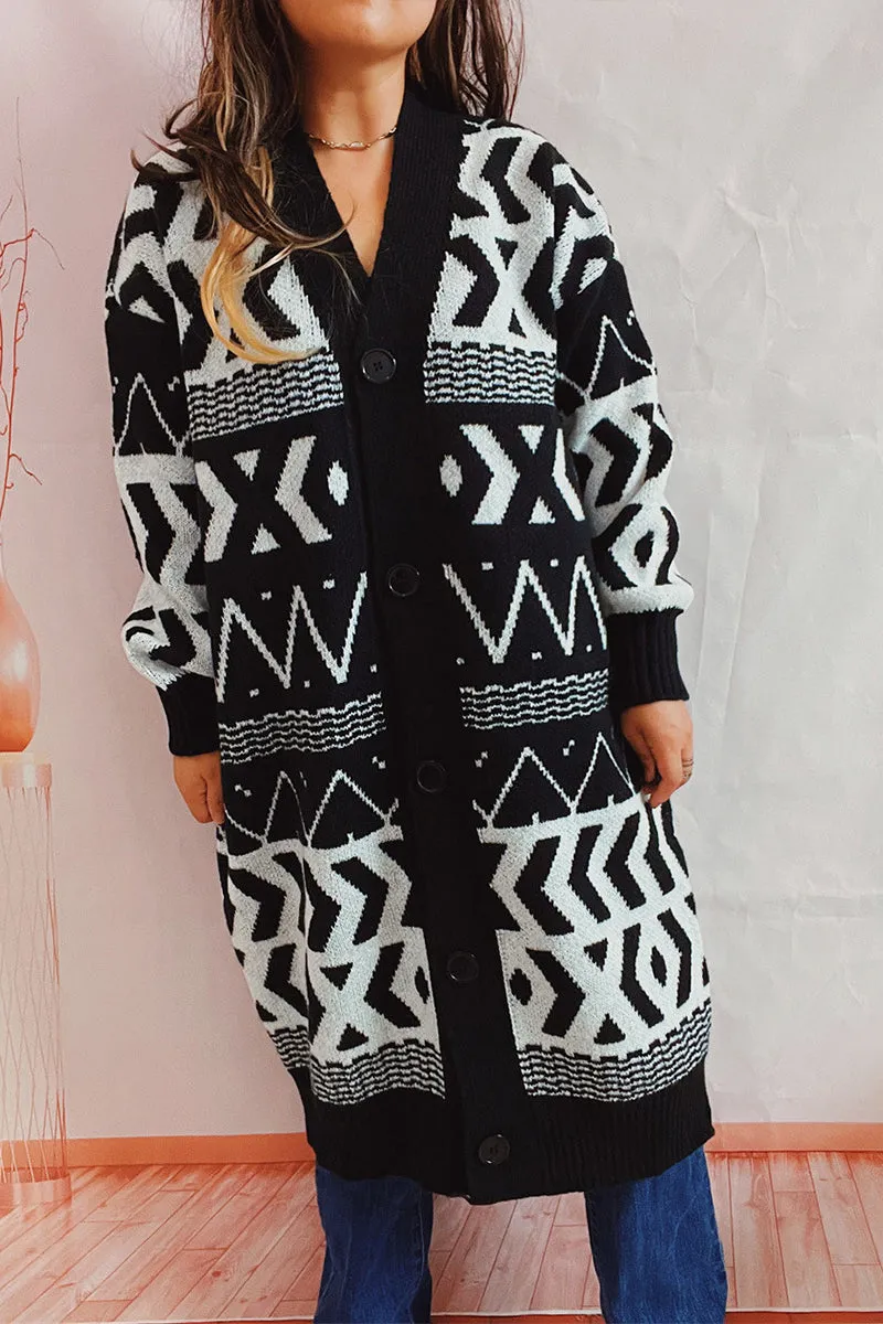 WH637 Crochet Button Cardigan Sweater
