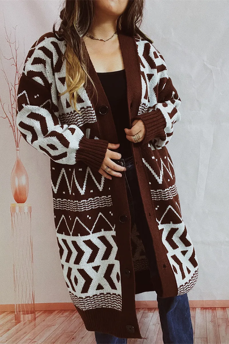 WH637 Crochet Button Cardigan Sweater