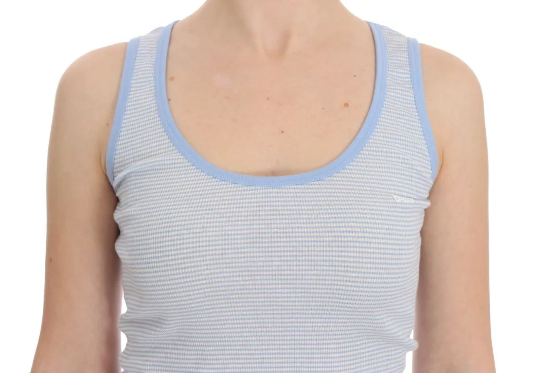 White Blue Striped Tank Top
