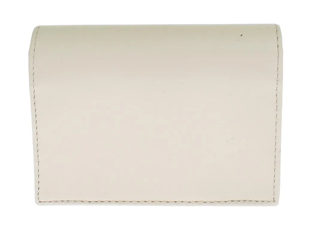 White Leather Bifold Card Wallet
