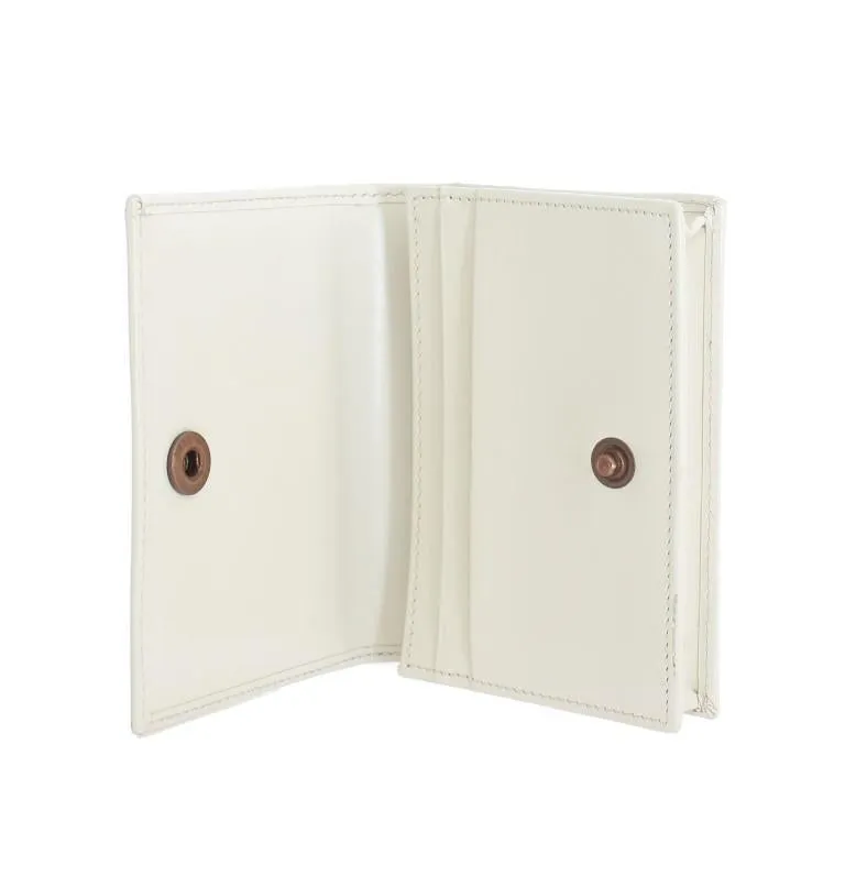 White Leather Bifold Wallet