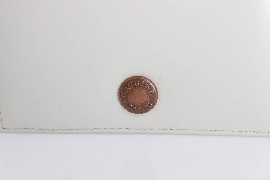 White Leather Bifold Wallet