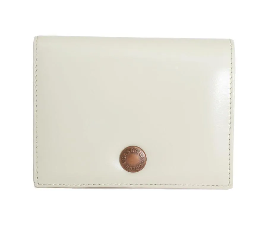 White Leather Bifold Wallet