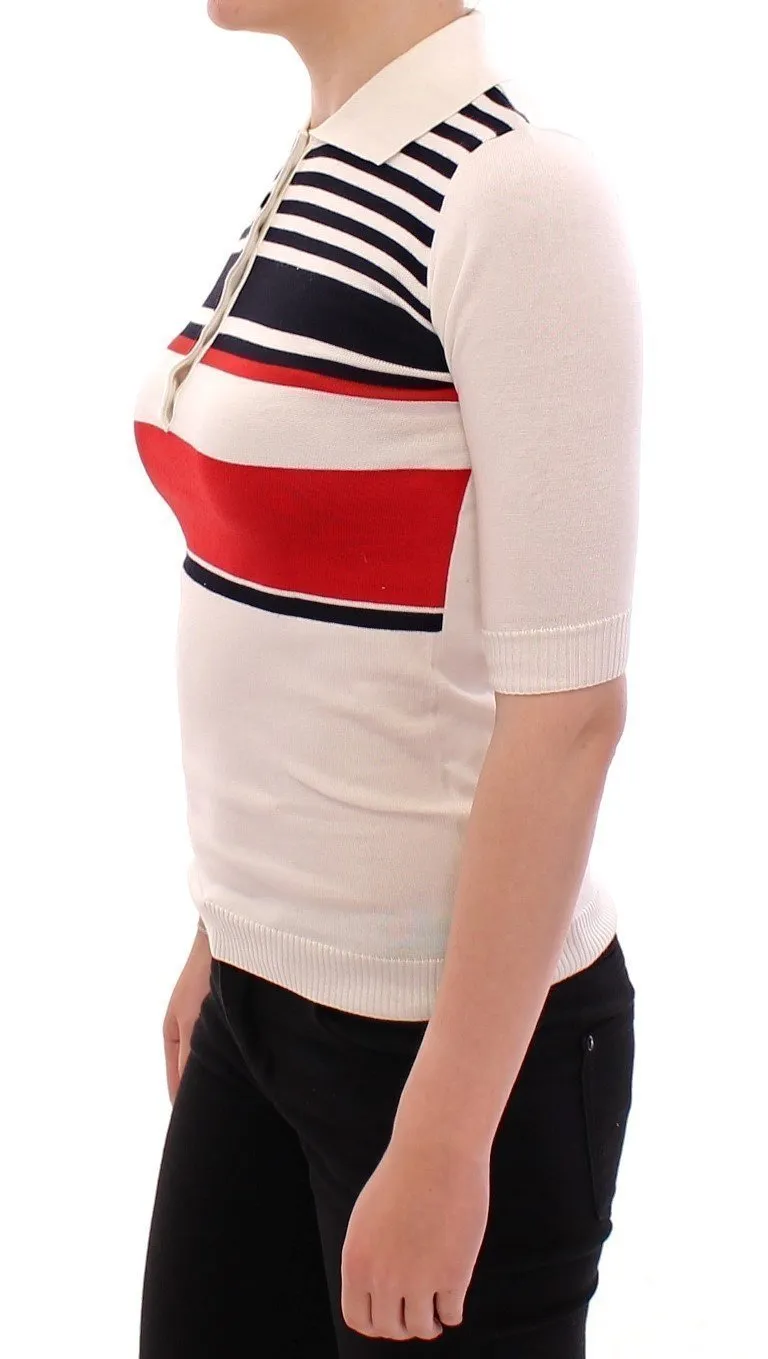 White Shortsleeve Cotton Polo T-shirt