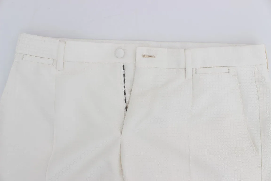 White Silk Double Breasted 3 Piece Suit