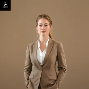 Women's Brown Two-Piece Suit - Elegant Wedding & Formal Pant Suit Set