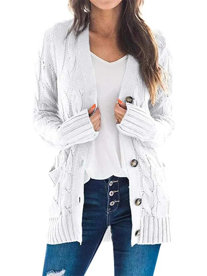 Women's Button Down Sweater Cardigan with Pockets