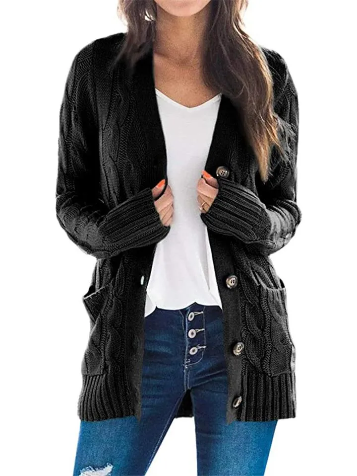 Women's Button Down Sweater Cardigan with Pockets