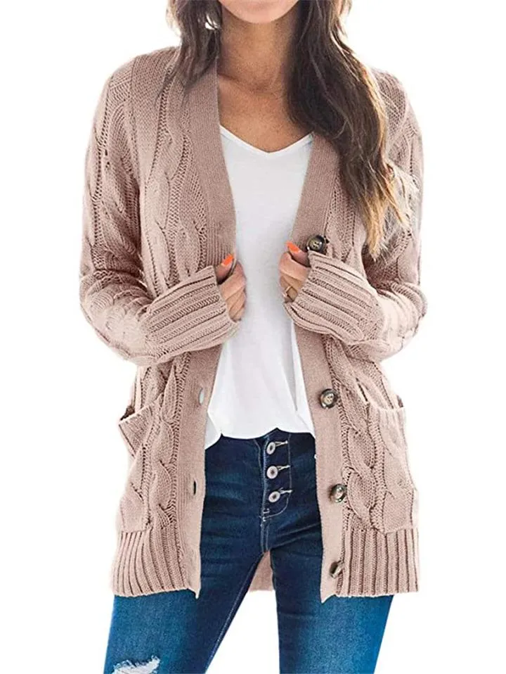 Women's Button Down Sweater Cardigan with Pockets