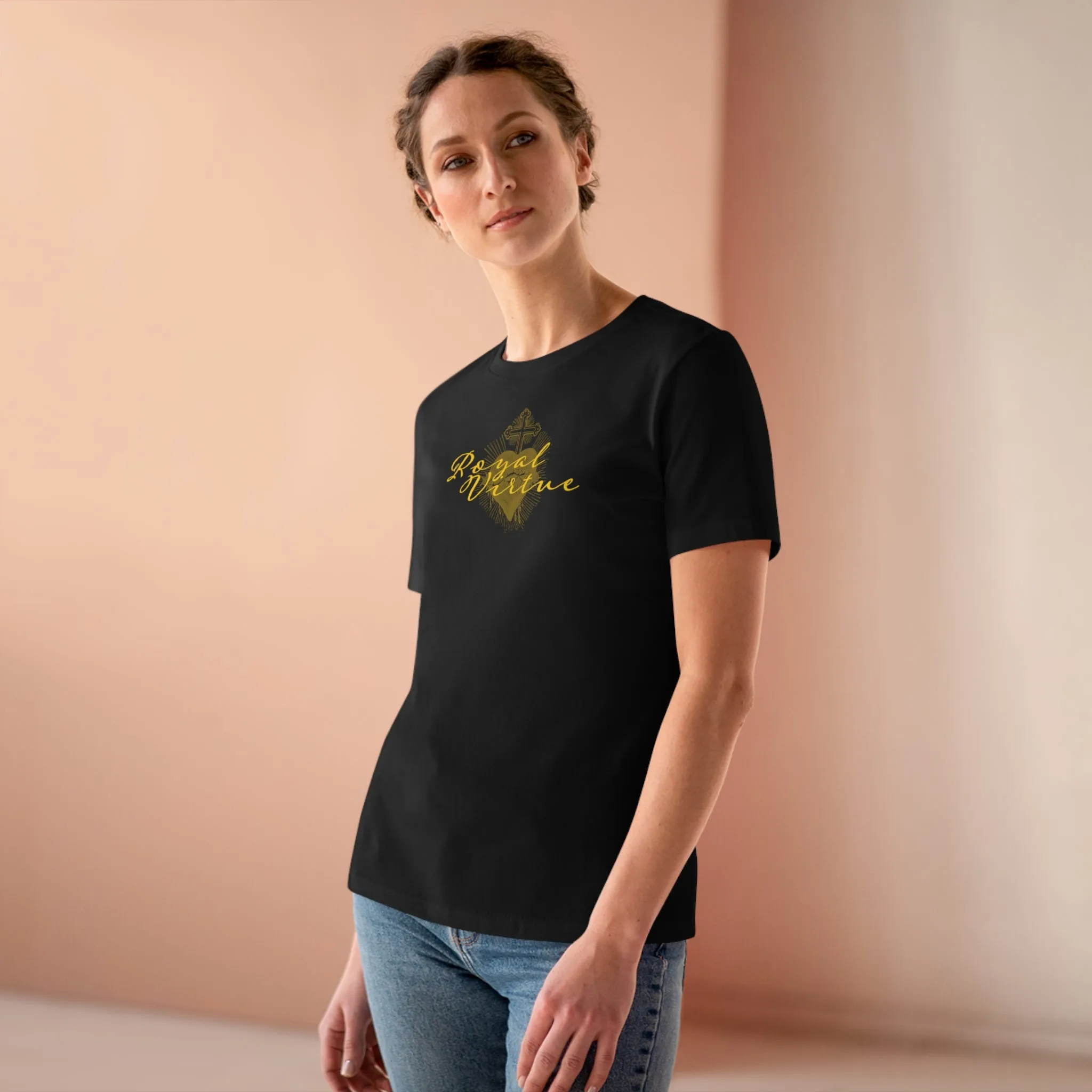 Women's Gold Royal Virtue Religious Christian T-shirt