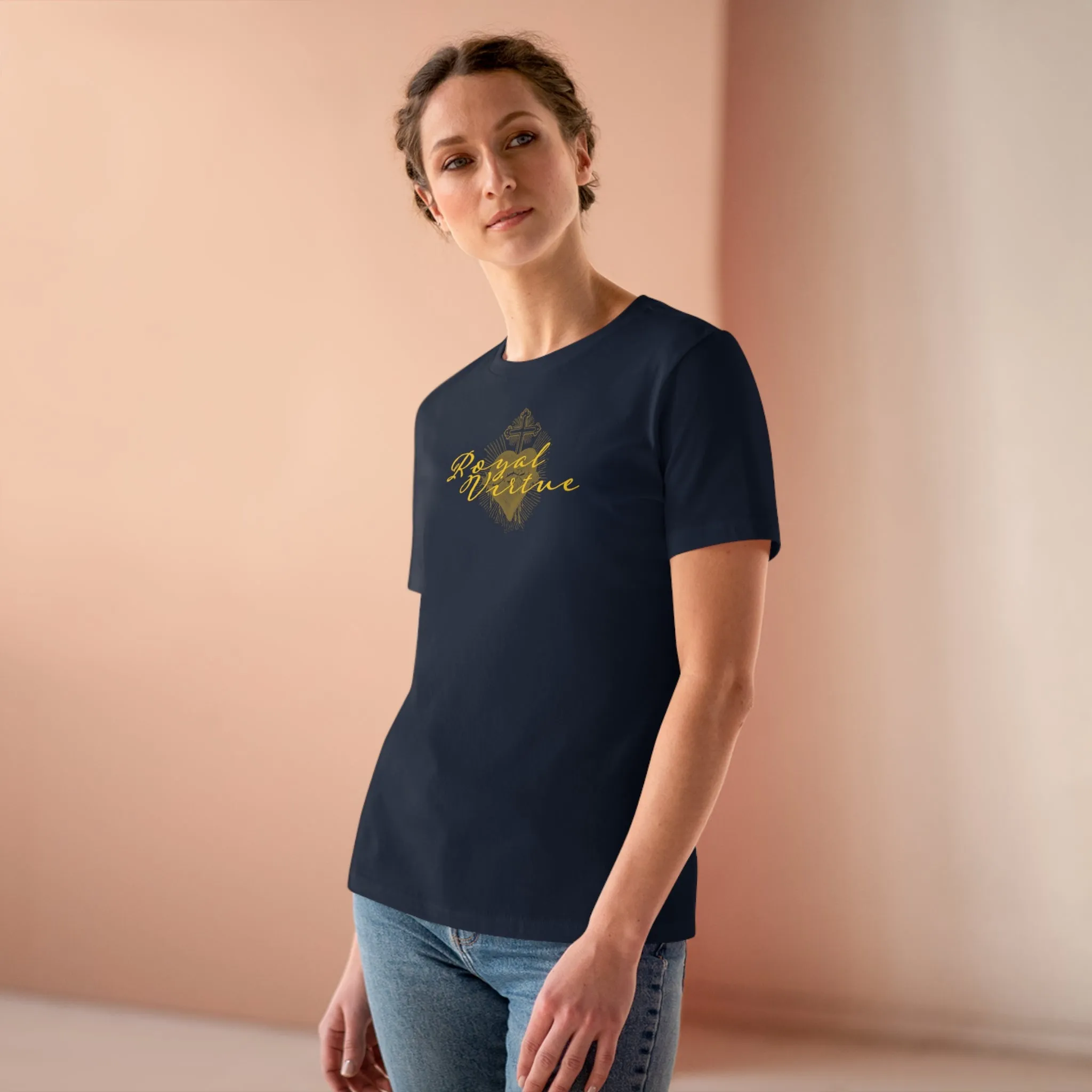 Women's Gold Royal Virtue Religious Christian T-shirt