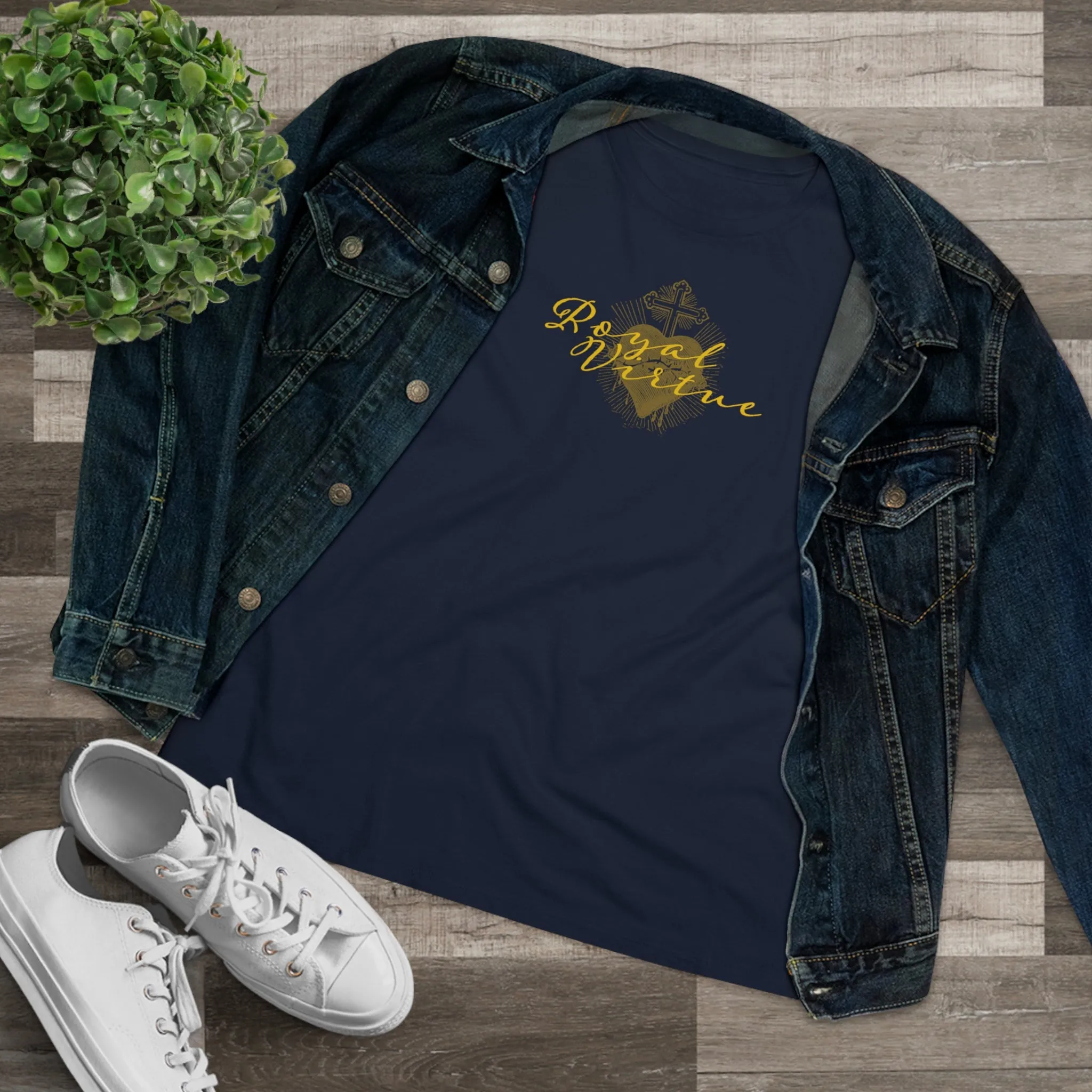 Women's Gold Royal Virtue Religious Christian T-shirt