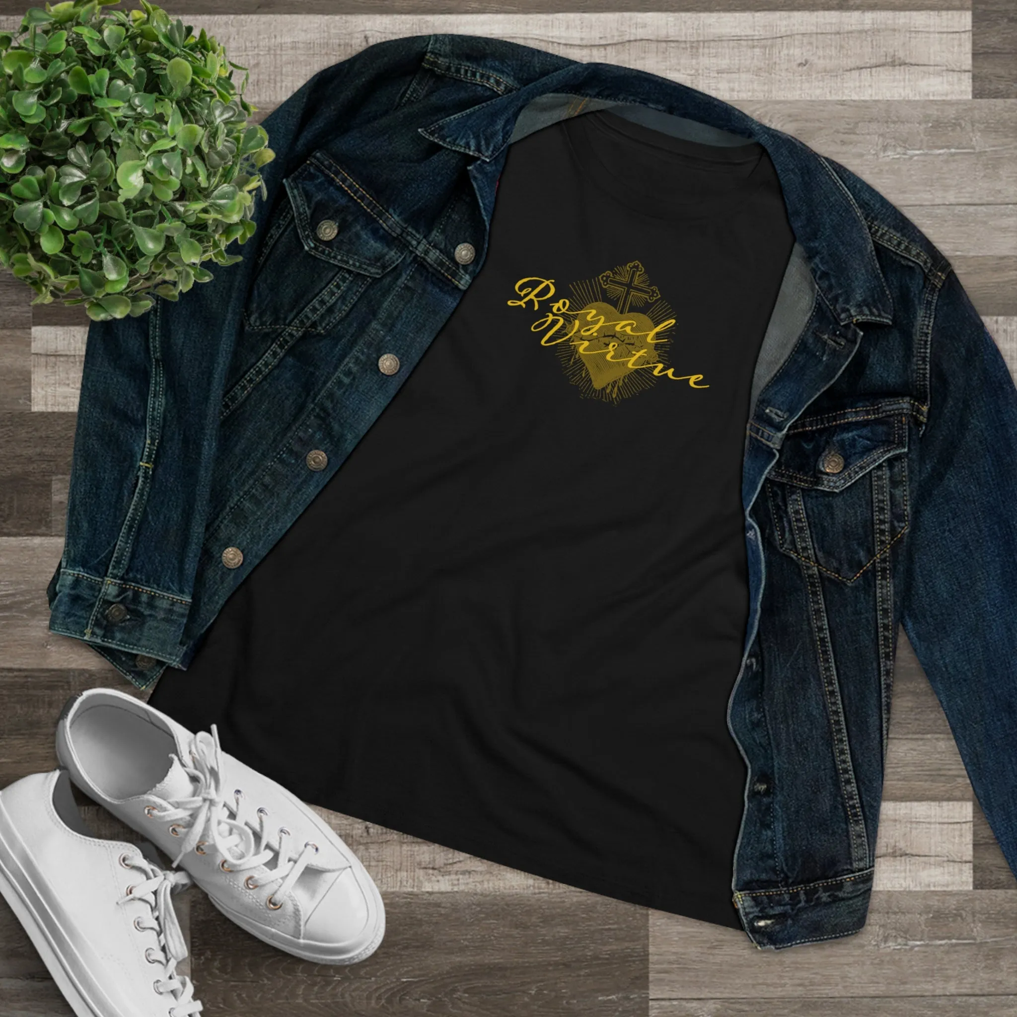 Women's Gold Royal Virtue Religious Christian T-shirt