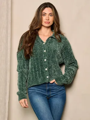 WOMEN'S LONG SLEEVE BUTTON CLOSURE SWEATER