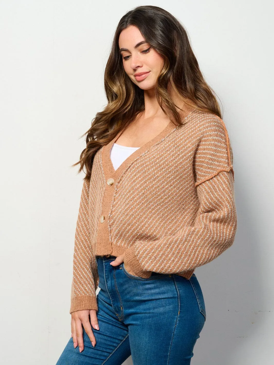 WOMEN'S LONG SLEEVE BUTTON UP CARDIGAN SWEATER