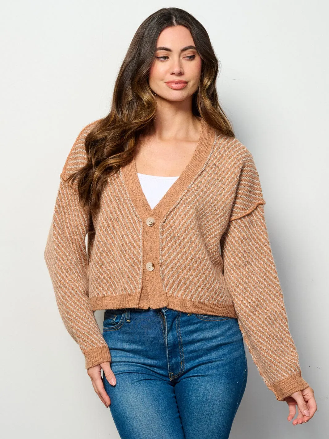 WOMEN'S LONG SLEEVE BUTTON UP CARDIGAN SWEATER
