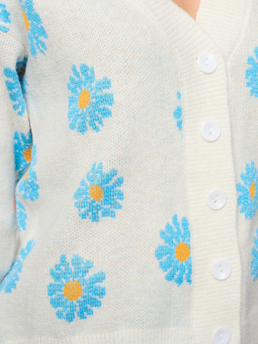 WOMEN'S LONG SLEEVE BUTTON UP FLORAL CARDIGAN SWEATER