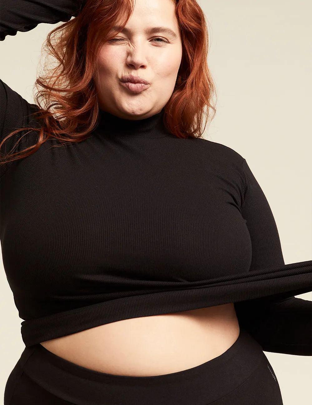 Women's Ribbed Turtleneck Top