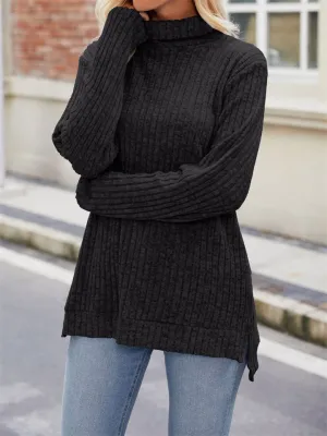 Women's Striped Texture High Neck Slim Fit Shirt