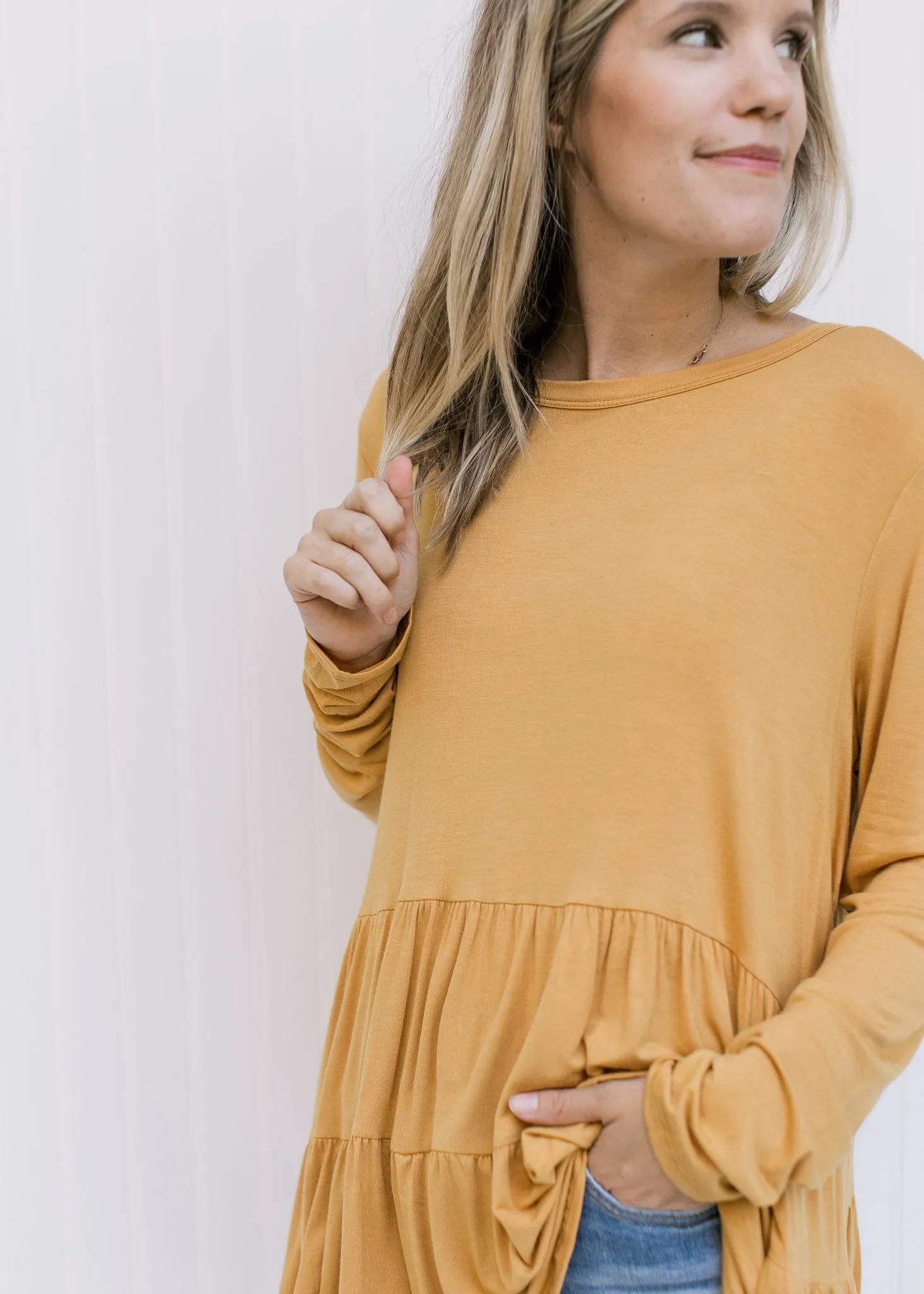 X Marigold Tiered Top