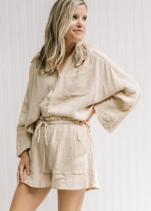 X Sand Button Shortie Set