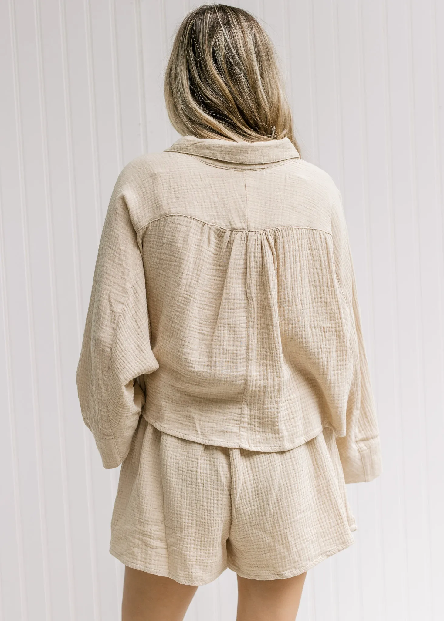 X Sand Button Shortie Set