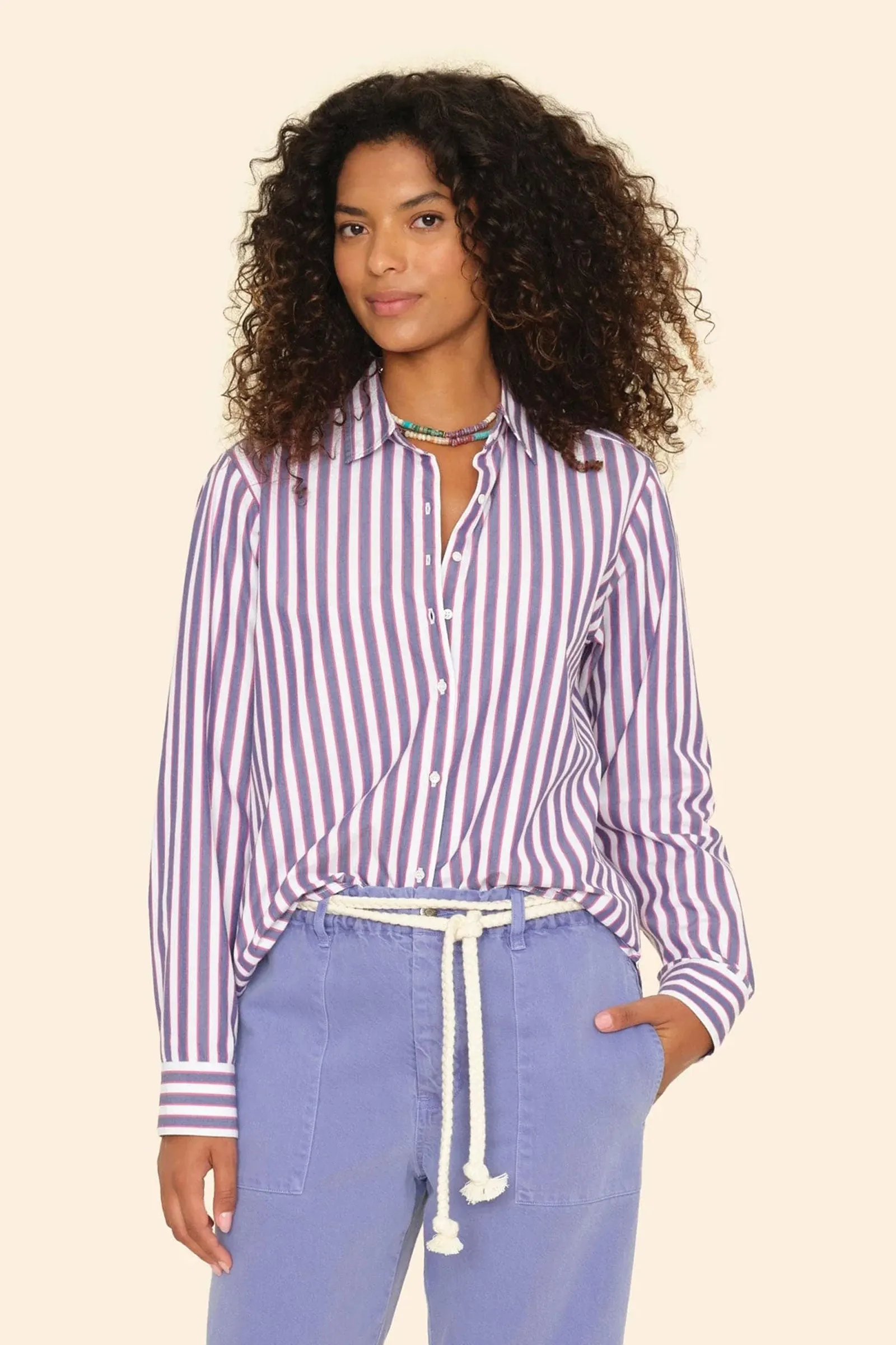 Xirena Beau Shirt in Blue Rose Stripe