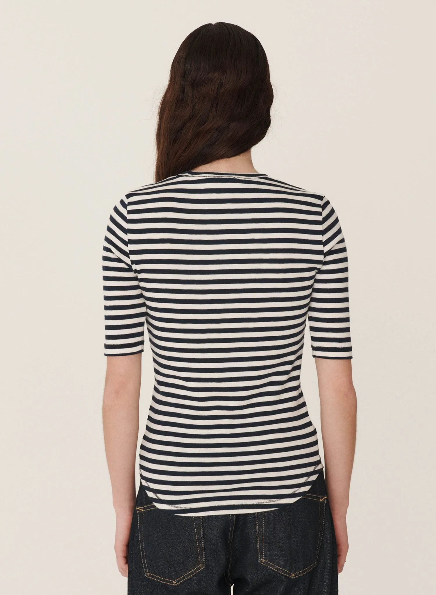 YMC Charlotte S/S Top Navy / White