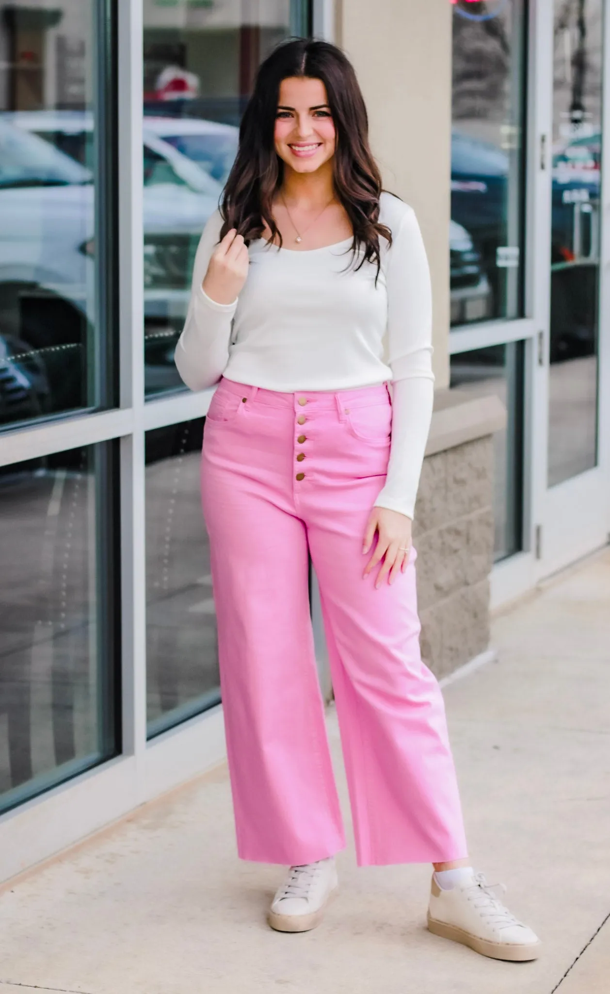You Flatter Me Scoop Neck Top in White